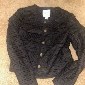 Black Textured Sparkle Women's Cardigan